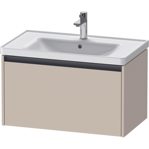 Duravit Ketho.2 Wastafelonderbouwkast - met 1 lade - 78.4x45.5x44cm - met greep antraciet - taupe supermat SW773148