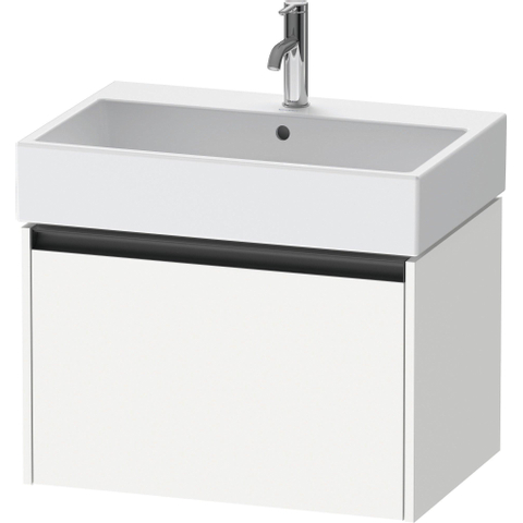 Duravit Ketho.2 Wastafelonderbouwkast - met 1 lade - 68.4x46x44cm - met greep antraciet - wit mat SW772315