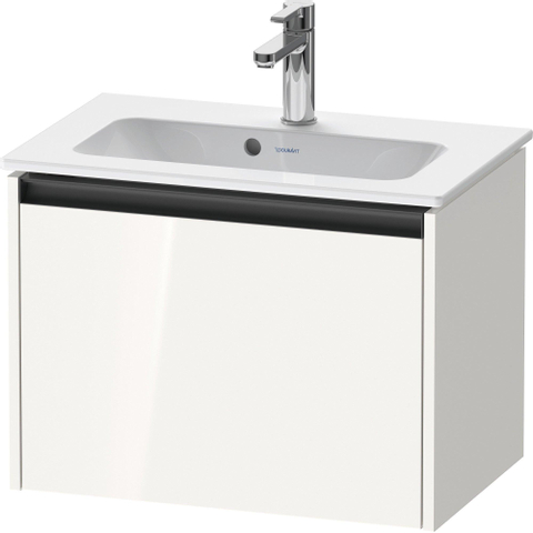Duravit Ketho.2 Wastafelonderbouwkast - met 1 lade - 61x39x44cm - met greep antraciet - hoogglans wit SW772925