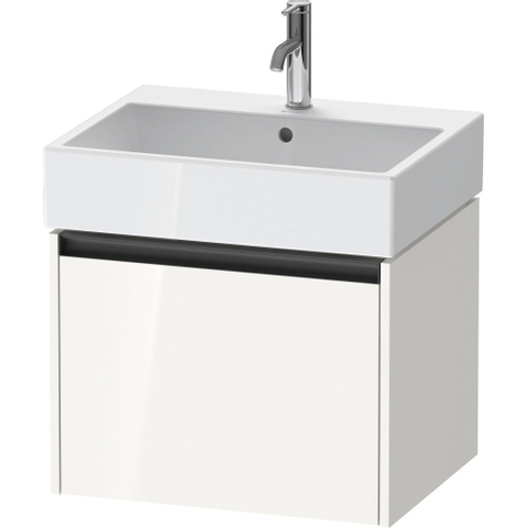 Duravit Ketho.2 Wastafelonderbouwkast - met 1 lade - 58.4x46x44cm - met greep antraciet - hoogglans wit SW772924