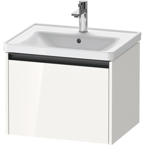 Duravit Ketho.2 Wastafelonderbouwkast - met 1 lade - 58.4x45.5x44cm - met greep antraciet - hoogglans wit SW772932