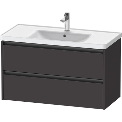 Duravit Ketho.2 Wastafelonderbouwkast - met 2 laden - 98.4x45.5x54.9cm - met grepen antraciet - grafiet supermat SW772048