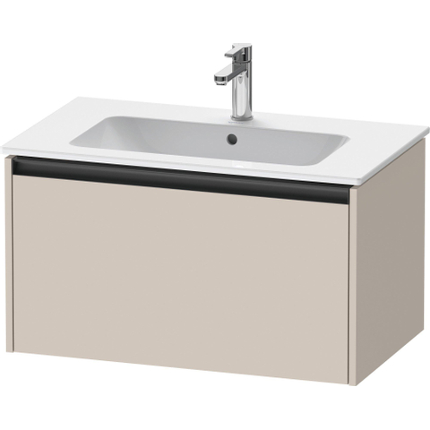 Duravit Ketho.2 Wastafelonderbouwkast - met 1 lade - 81x48x44cm - met greep antraciet - taupe mat SW772822