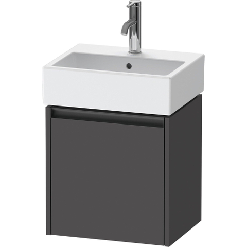 Duravit Ketho.2 Wastafelonderbouwkast - met 1 deur - 43.4x33.8x44cm links - met greep antraciet - grafiet mat SW773006