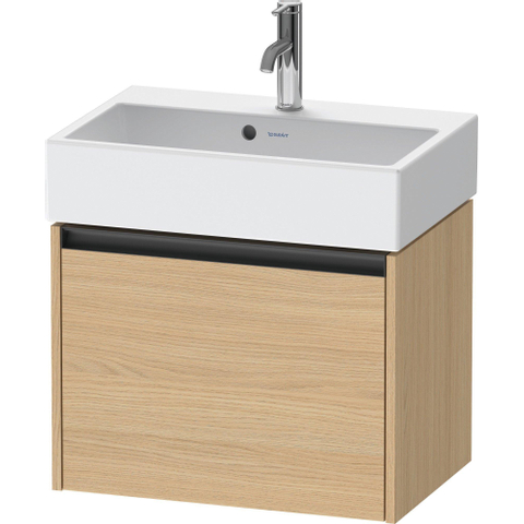 Duravit Ketho.2 Wastafelonderbouwkast - met 1 lade - 58.4x39x44cm - met greep antraciet - natuur eiken mat SW772789
