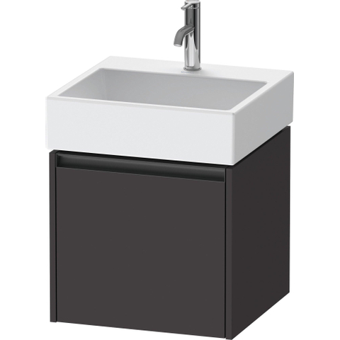 Duravit Ketho.2 Wastafelonderbouwkast - met 1 lade - 48.4x46x44cm - met greep antraciet - grafiet supermat SW772089