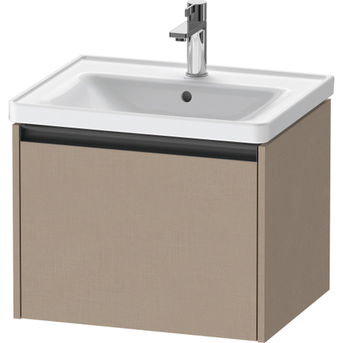 Duravit Ketho.2 Wastafelonderbouwkast - met 1 lade - 58.4x45.5x44cm - met greep antraciet - linnen mat SW772098
