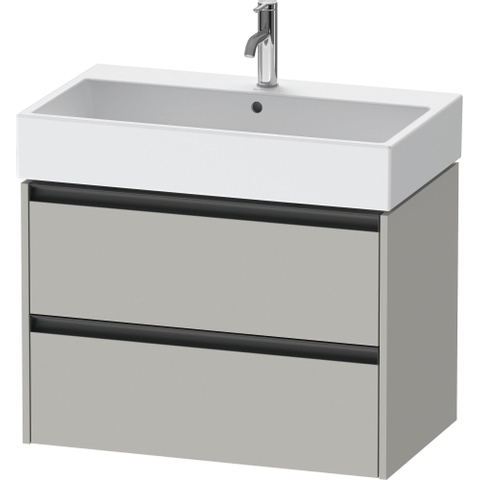 Duravit Ketho 2 wastafelonderbouwkast met 2 laden 78.4x46x54.9cm met grepen antraciet betongrijs mat SW772647