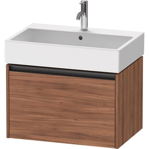 Duravit Ketho.2 Wastafelonderbouwkast - met 1 lade - 68.4x46x44cm - met greep antraciet - noten mat SW773092