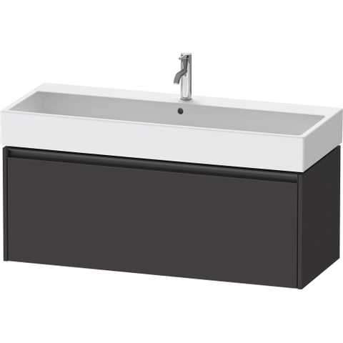 Duravit Ketho.2 Wastafelonderbouwkast - met 1 lade - voor enkele wastafel - 118.4x46x44cm - met greep antraciet - grafiet supermat SW772971