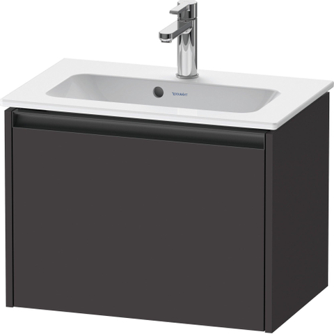 Duravit Ketho.2 Wastafelonderbouwkast - met 1 lade - 61x39x44cm - met greep antraciet - grafiet supermat SW772951
