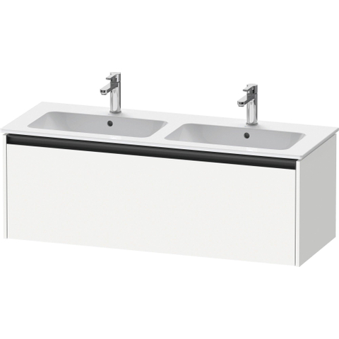 Duravit Ketho.2 Wastafelonderbouwkast - met 1 lade - voor dubbele wastafel - 128x48x44cm - met greep antraciet - wit mat SW771841