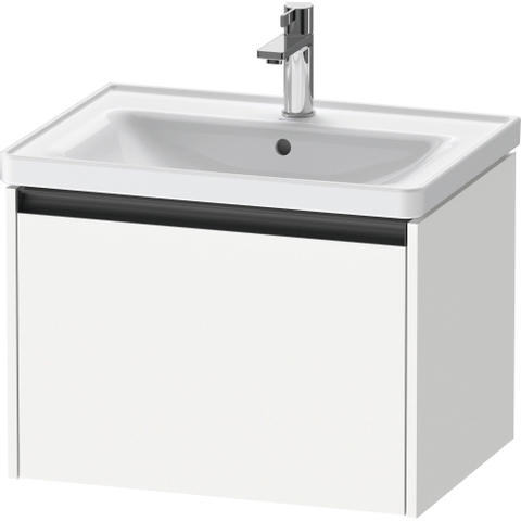 Duravit Ketho.2 Wastafelonderbouwkast - met 1 lade - 63.4x45.5x44cm - met greep antraciet - wit mat SW771788