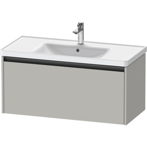 Duravit Ketho.2 Wastafelonderbouwkast - met 1 lade - 98.4x45.5x44cm - met greep antraciet - betongrijs mat SW771973