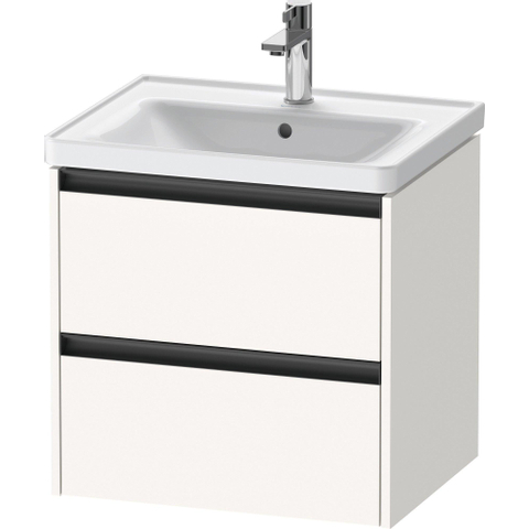 Duravit Ketho.2 Wastafelonderbouwkast - met 2 laden - 58.4x45.5x54.9cm - met grepen antracietwit - supermat wit SW772763