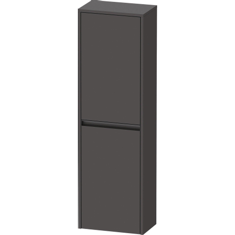 Duravit Ketho.2 Halfhoge kast - met 2 deuren - 40x132x24cm links - met tip ongrafiet - mat grafiet (grijs) SW772078
