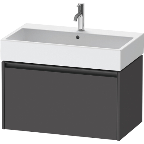 Duravit Ketho.2 Wastafelonderbouwkast - met 1 lade - 78.4x46x44cm - met greep antraciet - grafiet mat SW772992