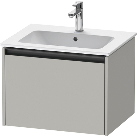 Duravit Ketho.2 Wastafelonderbouwkast - met 1 lade - 61x48x44cm - met greep antraciet - betongrijs mat SW772184