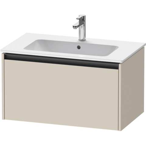 Duravit Ketho.2 Wastafelonderbouwkast - met 1 lade - 81x48x44cm - met greep antraciet - taupe supermat SW773117