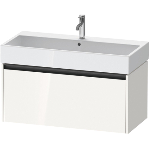 Duravit Ketho.2 Wastafelonderbouwkast - met 1 lade - 98.4x46x44cm - met greep antraciet - hoogglans wit SW772321
