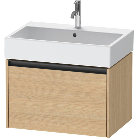 Duravit Ketho.2 Wastafelonderbouwkast - met 1 lade - 68.4x46x44cm - met greep antraciet - natuur eiken mat SW771909