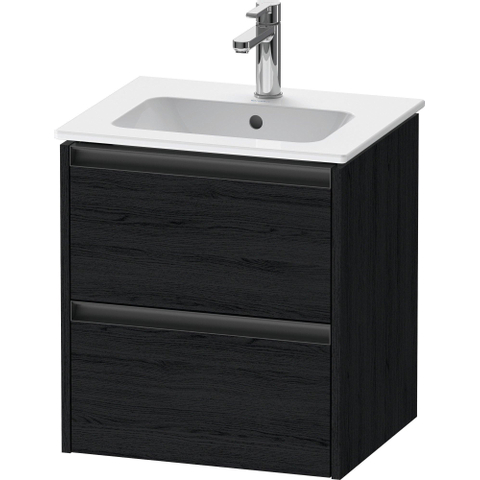 Duravit Ketho.2 Wastafelonderkast - 51x42x54.9cm geschikt - voor 1 waskom - spaanplaat Eiken (zwart) - mat SW772872