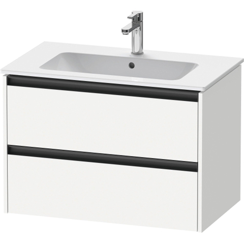 Duravit Ketho.2 Wastafelonderbouwkast - met 2 laden - 81x48x55cm - met grepen antraciet - wit mat SW772906