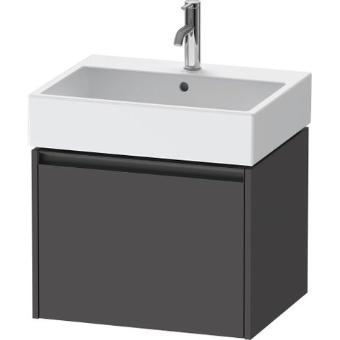 Duravit Ketho.2 Wastafelonderbouwkast - met 1 lade - 58.4x46x44cm - met greep antraciet - grafiet mat SW772997