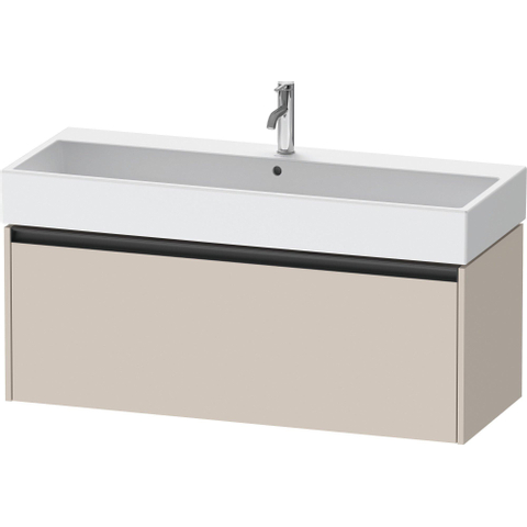 Duravit Ketho.2 Wastafelonderbouwkast - met 1 lade - voor enkele wastafel - 118.4x46x44cm - met greep antraciet - taupe mat SW772812