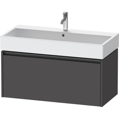 Duravit Ketho.2 Wastafelonderbouwkast - met 1 lade - 98.4x46x44cm - met greep antraciet - grafiet mat SW772430