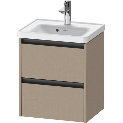 Duravit Ketho.2 Wastafelonderbouwkast - met 2 laden - 48.4x37.5x54.9cm - met grepen antracietLinnen - mat linnen (taupe) SW773156