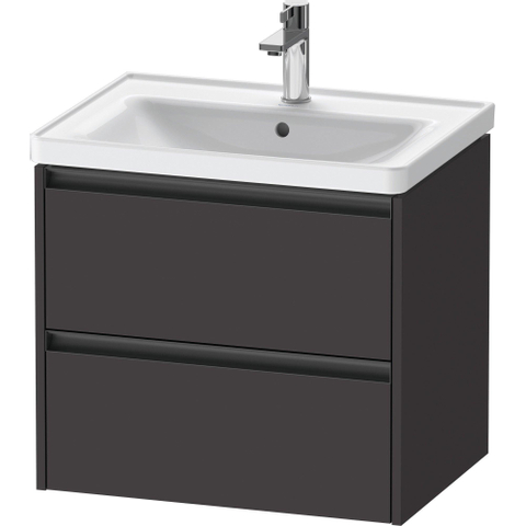 Duravit Ketho 2 meuble sous-lavabo avec 2 tiroirs 63,4x45,5x54,9cm avec poignées anthracite graphite super mat SW772346