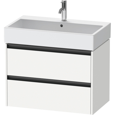 Duravit Ketho.2 Wastafelonderbouwkast - met 2 laden - 78.4x46x54.9cm - met grepen antraciet - wit mat SW772913
