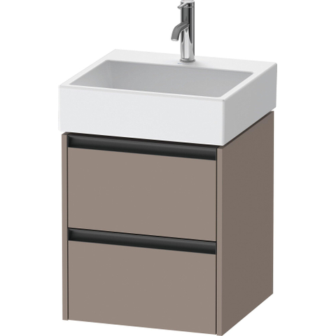Duravit Ketho.2 Wastafelonderbouwkast - met 2 laden - 48.4x46x54.9cm - met grepen antraciet - basalt mat SW772199
