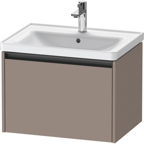 Duravit Ketho.2 Wastafelonderbouwkast - met 1 lade - 63.4x45.5x44cm - met greep antraciet - basalt mat SW771974