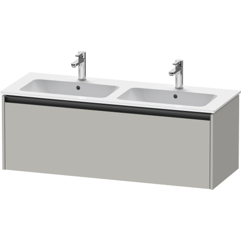 Duravit Ketho.2 Wastafelonderbouwkast - met 1 lade - voor dubbele wastafel - 128x48x44cm - met greep antraciet - betongrijs mat SW772191
