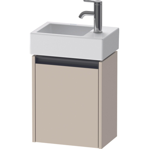 Duravit Ketho.2 Wastafelonderbouwkast - met 1 deur - 36.4x23.8x44cm links - met greep antraciet - taupe supermat SW773143
