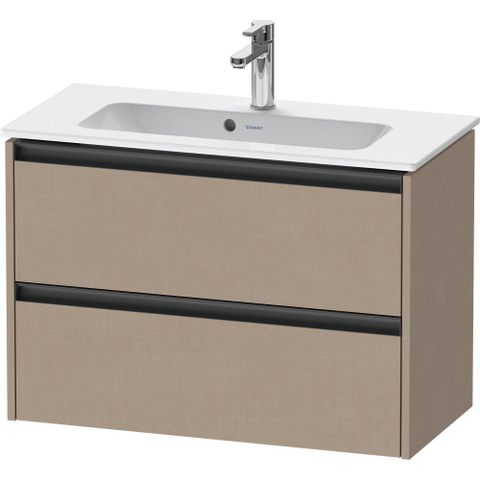 Duravit Ketho.2 Wastafelonderbouwkast - met 2 laden - 81x39x54.9cm - met grepen antraciet - linnen mat SW773063