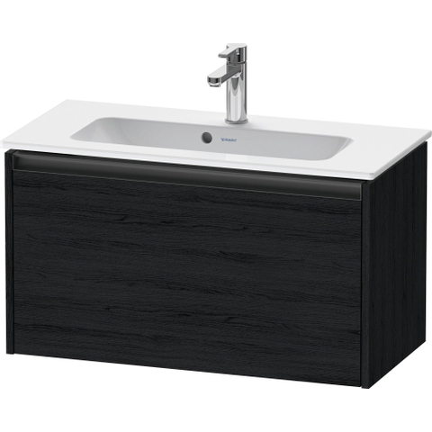 Duravit Ketho.2 Wastafelonderbouwkast - met 1 lade - 68x39x44cm - met greep antraciet - eiken zwart mat SW772296