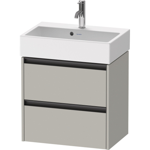 Duravit Ketho.2 Wastafelonderbouwkast - met 2 laden - 58.4x39x54.9cm - met grepen antracietbeton - mat betongrijs (grijs) SW772663