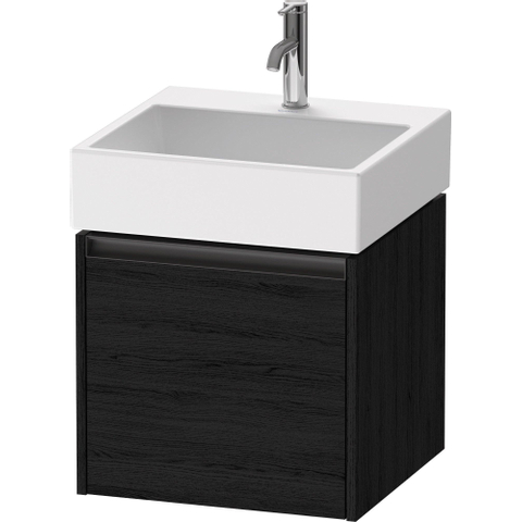Duravit Ketho.2 Wastafelonderbouwkast - met 1 lade - 48.4x46x44cm - met greep antraciet - eiken zwart mat SW772274