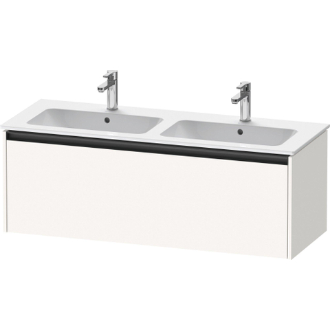Duravit Ketho.2 Wastafelonderbouwkast - met 1 lade - voor dubbele wastafel - 128x48x44cm - met greep antraciet - wit supermat SW771890