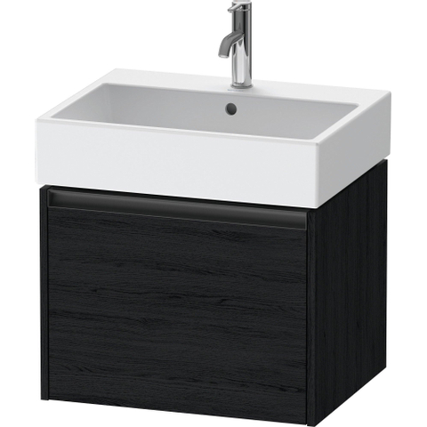 Duravit Ketho.2 Wastafelonderbouwkast - met 1 lade - 58.4x46x44cm - met greep antraciet - eiken zwart mat SW772861