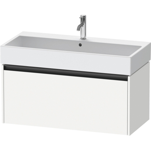 Duravit Ketho.2 Wastafelonderbouwkast - met 1 lade - 98.4x46x44cm - met greep antraciet - wit mat SW772068