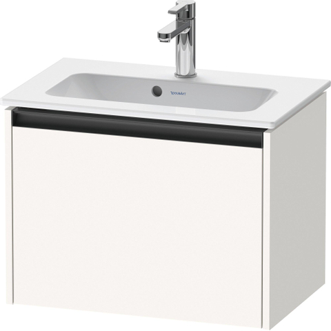 Duravit Ketho.2 Wastafelonderbouwkast - met 1 lade - 61x39x44cm - met greep antraciet - wit supermat SW772893