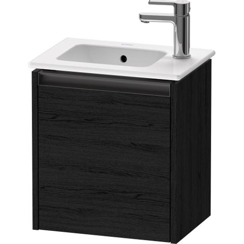 Duravit Ketho.2 Fonteinkast - met 1 deur - 41x29.2x44cm links - met greep antraciet - eiken zwart mat SW772839