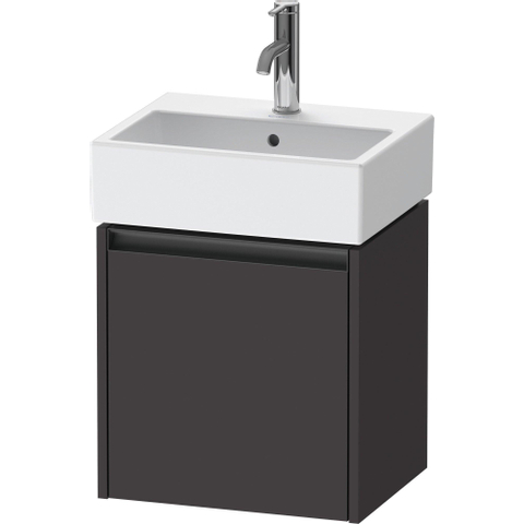 Duravit Ketho.2 Wastafelonderbouwkast - met 1 deur - 43.4x33.8x44cm rechts - met greep antraciet - grafiet supermat SW772340