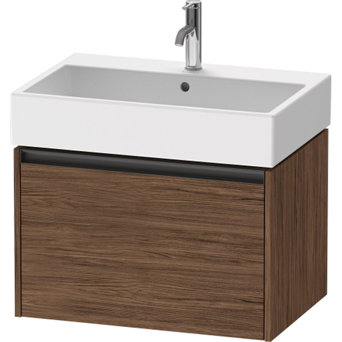 Duravit Ketho.2 Wastafelonderbouwkast - met 1 lade - 68.4x46x44cm - met greep antraciet - donker noten mat SW771987