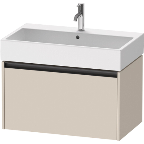 Duravit Ketho.2 Wastafelonderbouwkast - met 1 lade - 78.4x46x44cm - met greep antraciet - taupe supermat SW773147