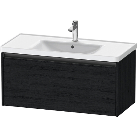 Duravit Ketho.2 Wastafelonderbouwkast - met 1 lade - 98.4x45.5x44cm - met greep antraciet - eiken zwart mat SW772054